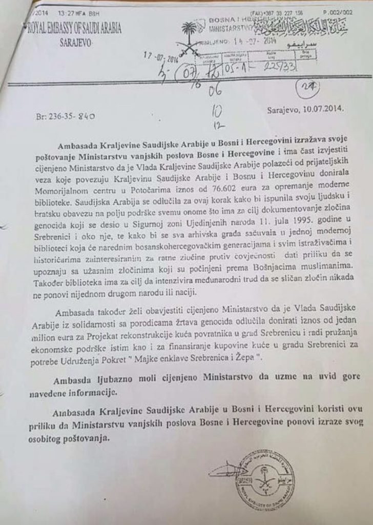 OTKRIVAMO: Donacija Saudijskog fonda bila namjenjena isključivo Bošnjacima, Bošnjački predstavnici je podijelili sa Srbima 1 Saudijska arabija