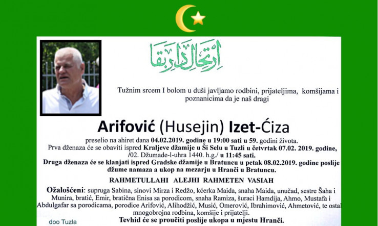 Izet Arifović ostavio pismo: "Jedini svjedok protiv mene je ciganin iz Bratunca plaćen da laže" 1 w873