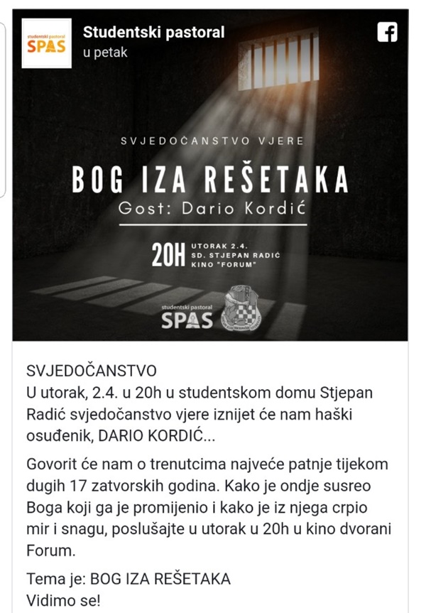 KUDA IDE HRVATSKA: Zločinac Dario Kordić drži predavanje studentima u Zagrebu 1 OO