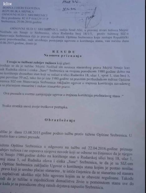 Nedžad Mejrić je u Srebrenici zbog "birokratske greške" ostao bez krova nad glavom 1 odluka