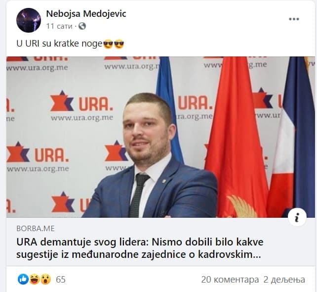KUHA U CRNOJ GORI, NOVI UDAR NA ABAZOVIĆEVU STRANKU: "U URA-i su kratke noge, nikako da objave..." 1 1602747477 ura