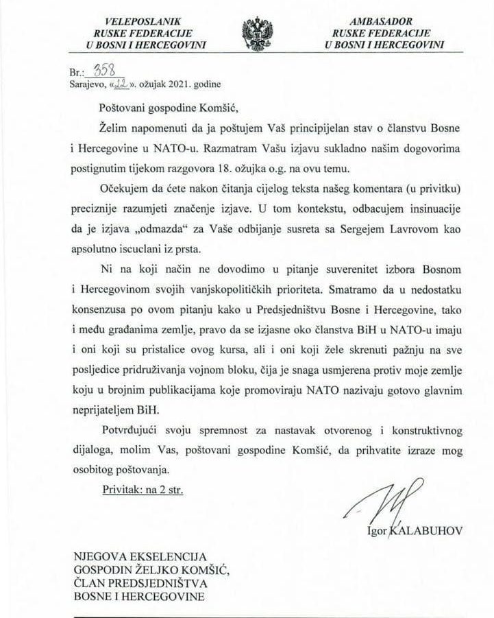 Ruski ambasador obrazložio prijeteće poruke Bosni i Hercegovini: Ni na koji način ne dovodimo u pitanje suverenitet… 2 5201395 e1616502783286