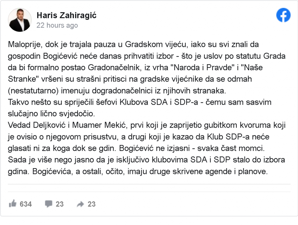 Bogićević neće biti na čelu Sarajeva jer je “trojka” pala na “kružićima i iksićima” za Ademovića 2 Screenshot 2021 03 27 Bogicevic nece biti na celu Sarajeva jer je trojka pala na kruzicima i iksicima za Ademovica2