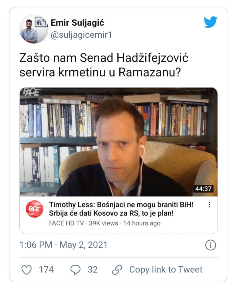 Oštra reakcija Suljagića / Zašto nam Senad Hadžifejzović servira krmetinu u ramazanu? 1 IMG 20210503 093534