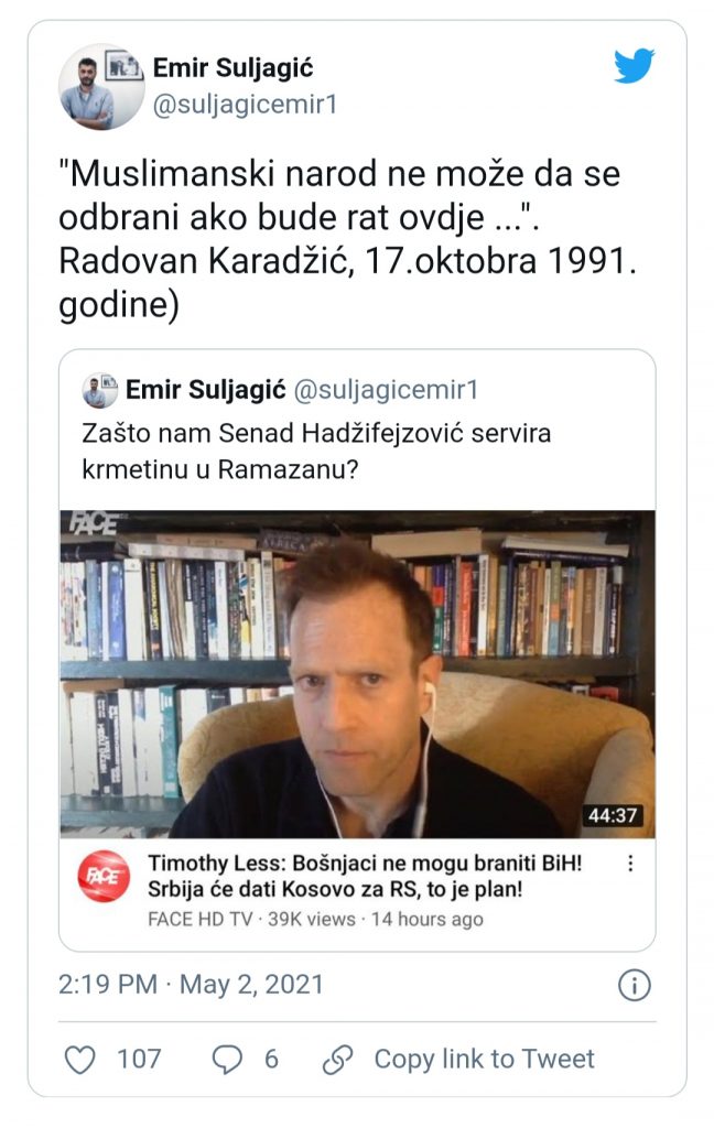 Oštra reakcija Suljagića / Zašto nam Senad Hadžifejzović servira krmetinu u ramazanu? 2 IMG 20210503 093942