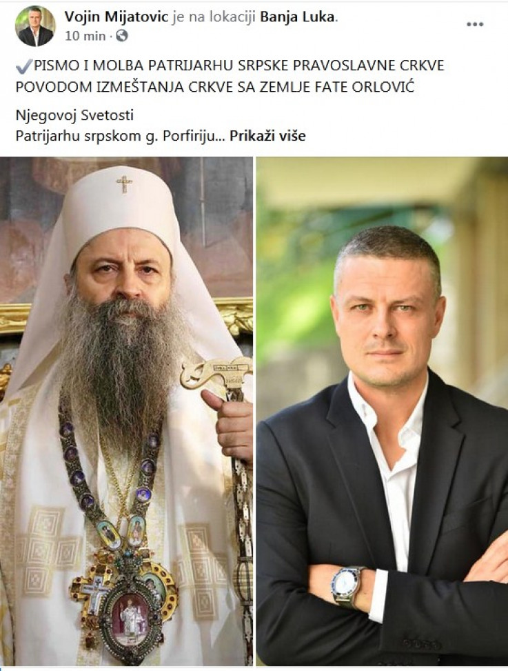 Vojin Mijatović pisao patrijarhu Porfiriju zbog crkve u dvorištu nane Fate Orlović 1 w873 2