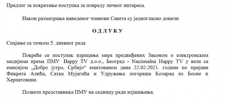 POČELO JE: Pokrenut postupak za kažnjavanje "TV Happy" zbog Marićevih laži o logorima u Prijedoru 1 w87343