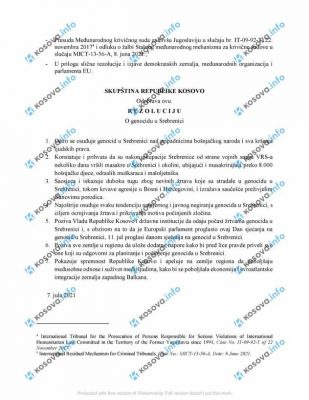 Skupština Kosova izglasala Rezoluciju o osudi genocida u Srebrenici 1 42F85AEB 9FA8 431D 99BB 7EA5D1DCDE26