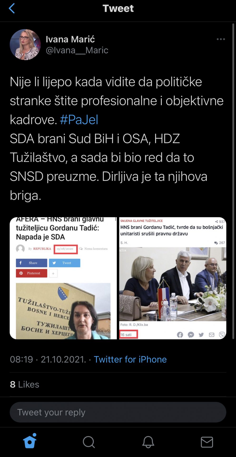 "DAKLE, NAKON ČOVIĆEVOG KADRA, NA ČELO JE DOŠAO...": Ivana Marić u nevjerici nakon promjena na čelu Tužiteljstva Bosne i Hercegovine 1 A609E531 5BC3 4C7C B7D4 72A75488B6E9