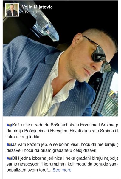 Vojin Mijatović: Je*e me se bolan više, hoću da me biraju građani cijele BiH! 1 A3F9225E B8E3 4D15 AF5C D2434506F063