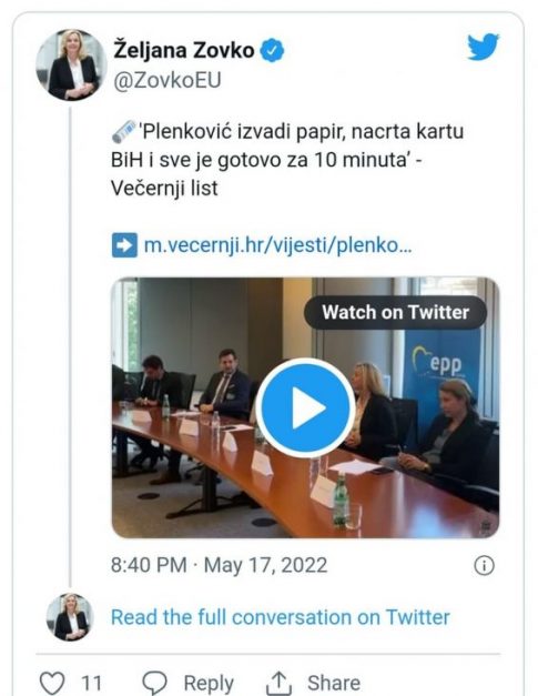 "PRIČE BOŠNJAČKIH BOTOVA": Željana Zovko objasnila kakvu je to kartu BiH Plenković crtao (VIDEO) 1 1652872007 zeljana zovko