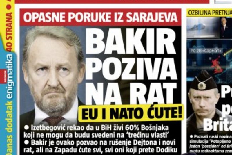 VUČIĆEV "INFORMER" NAPAO IZETBEGOVIĆA: "Lider SDA poziva na rat, a EU i NATO pakt šute!" 1 bakirinf