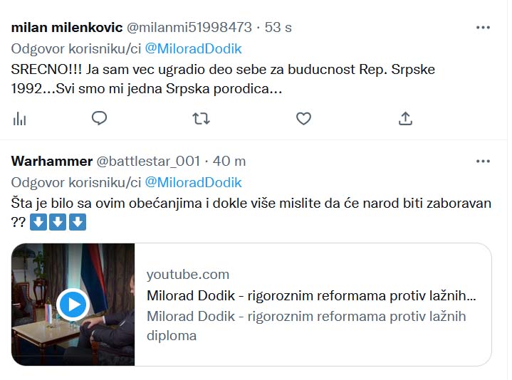 „SAMO SRBUJ, ŠTA JE BILO SA OBEĆANJIMA…“: Gore društvene mreže nakon poruka Milorada Dodika… 2 srbuj 2