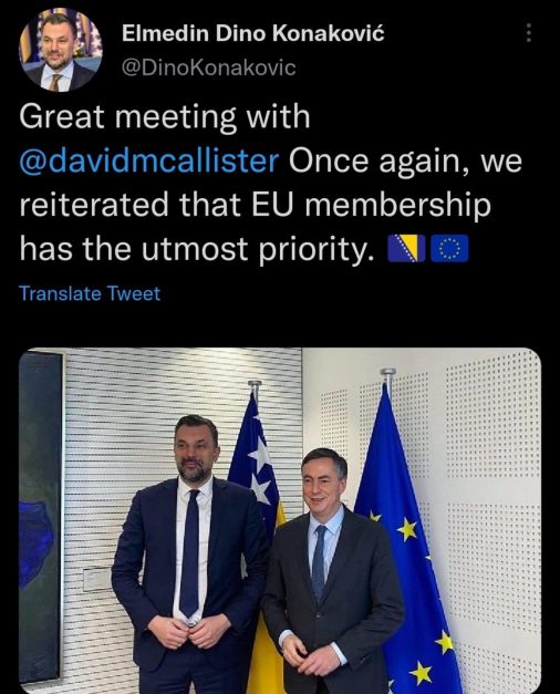 ELMEDIN KONAKOVIĆ SE U BRUXELLESU SASTAJAO SA HDZ-ovim LOBISTIMA: Susret sa Željanom Zovko pokušao sakriti! 1 dino k