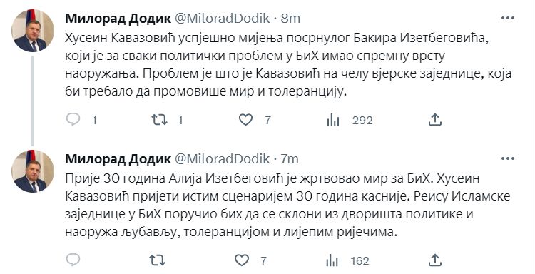 milorad dodik napad na kavazovica