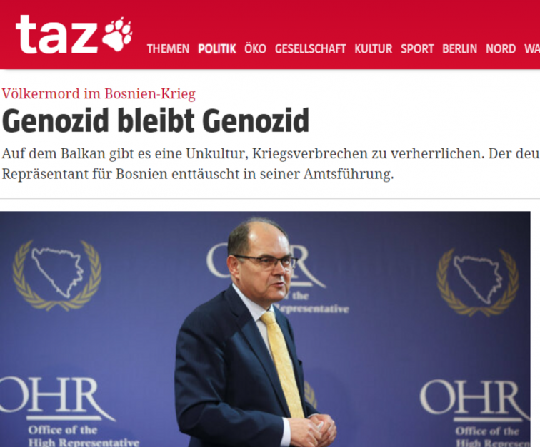 NOVI ZAHTJEV IZ NJEMAČKE ZA SMJENU SCHMIDTA: "Razbio je sve nade da će se obračunati sa srpskim i hrvatskim nacionalistima koji preziru postojanje multietničke Bosne!" 1 td