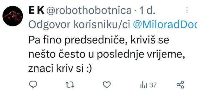 NIŽU SE REAKCIJE NAKON IZJAVE DODIKA: "Naser Orić je u ratu časno branio narod, a ti si dobio nadimak Mile Ronhil" 1 komentari dodik twitter1
