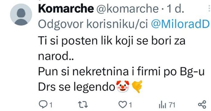 NIŽU SE REAKCIJE NAKON IZJAVE DODIKA: "Naser Orić je u ratu časno branio narod, a ti si dobio nadimak Mile Ronhil" 4 komentari dodik twitter3
