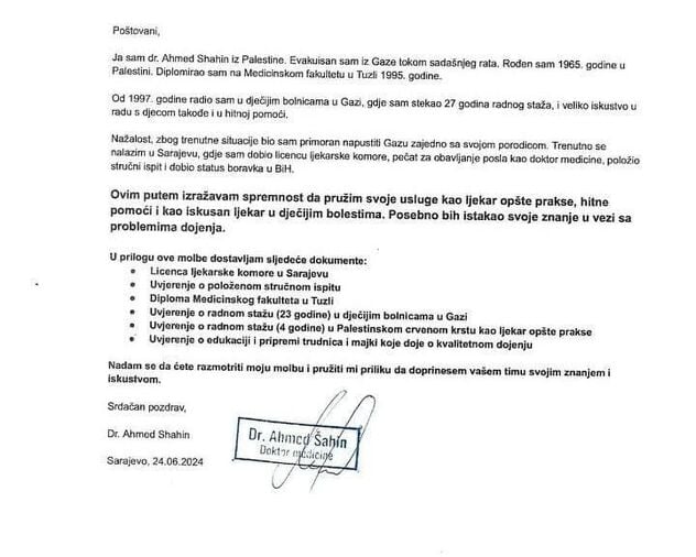Ljekar evakuisan iz Gaze traži posao u BiH: 27 godina u dječijim bolnicama dale su mi veliko iskustvo 1 IMG 2497